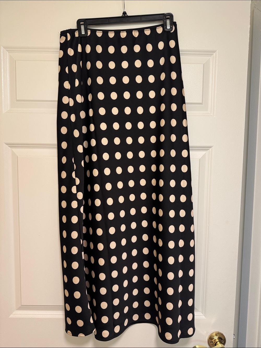 a new day Black and Cream Polka Dot Maxi Skirt